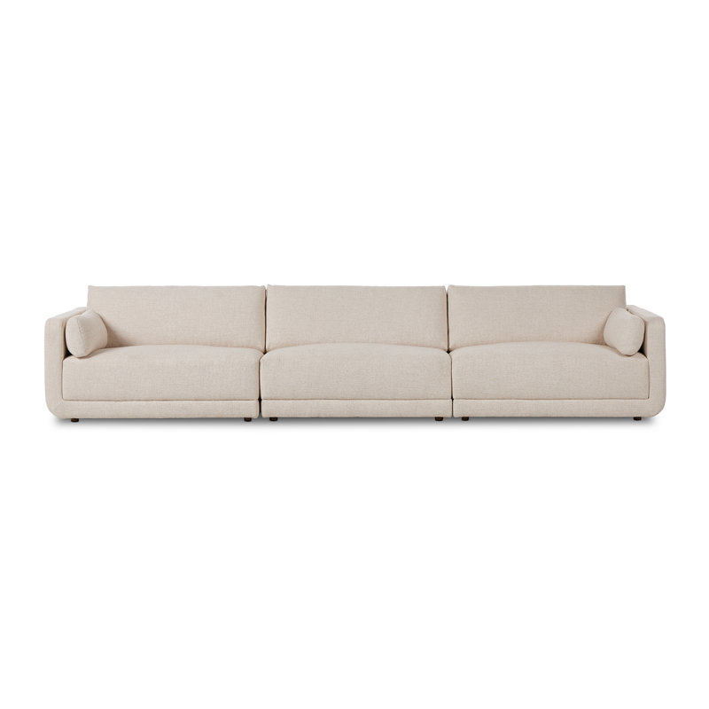 Canapé rembourré 152,25 po Naples, Mélange de polyester crème