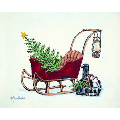 «Winter Sleigh Picnic» par Sara Baker, reproduction sur toile tendue