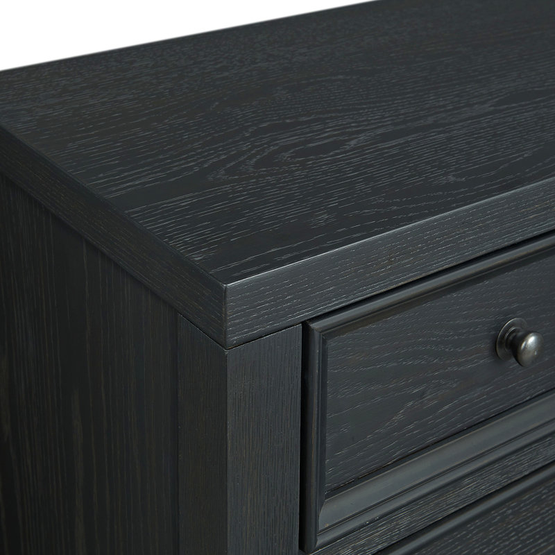 Commode 6 tiroirs, noire pour la maison, Noir