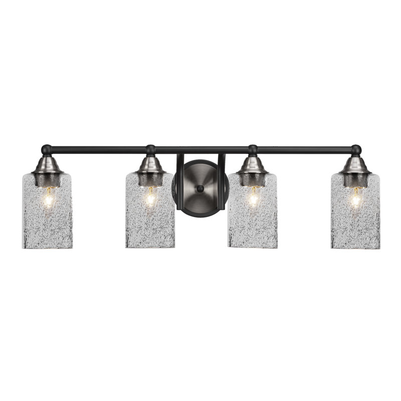 Ahern 4-Light Bath Bar, Matte Black/Brushed Nickel