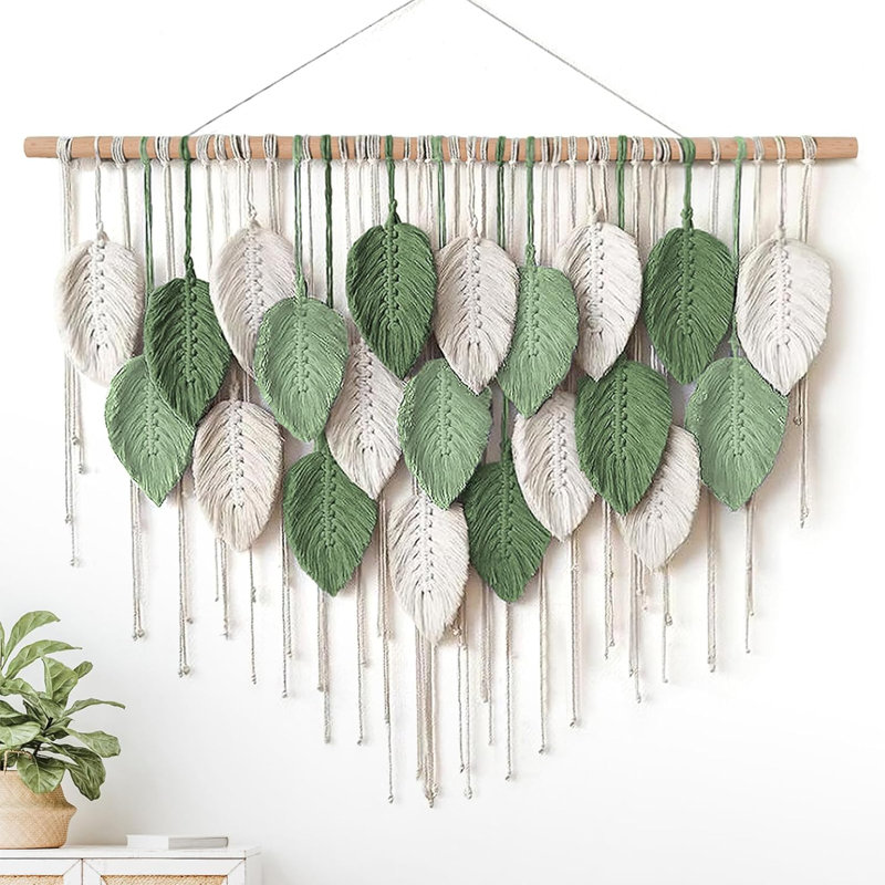 Suspension murale, H 39 po x l 30 po, Vert / crème