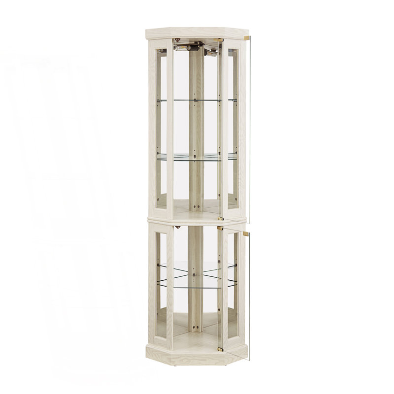 Vitrine de coin lumineuse, vitrine, armoire d'appoint, Blanc