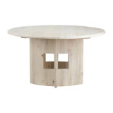 54" Elm Solid Wood Pedestal Dining Table
