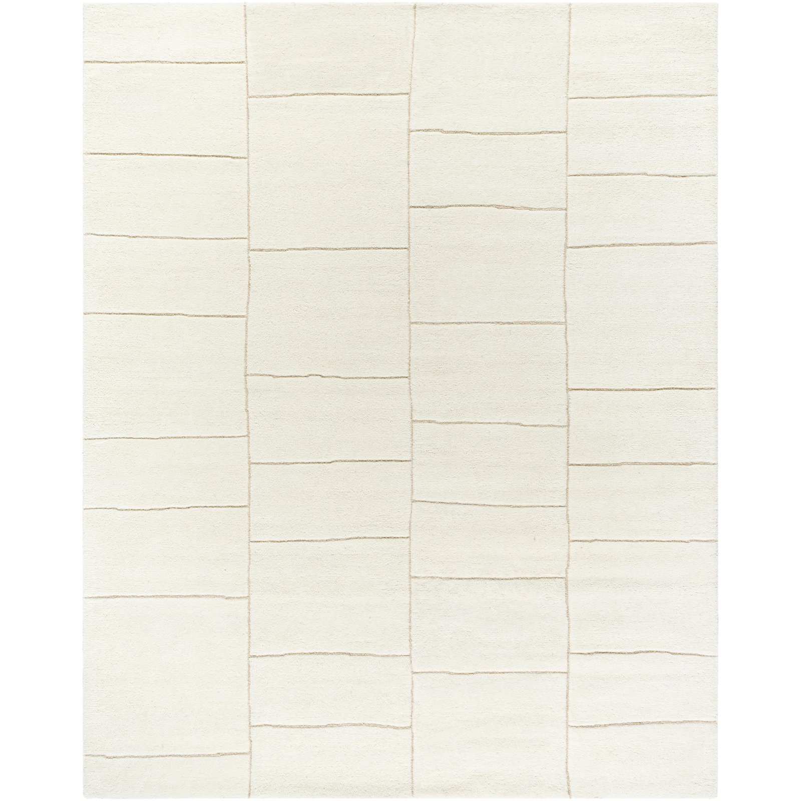 Hand Tufted Wool Ivory Rug, Rectangle 8' x 10'