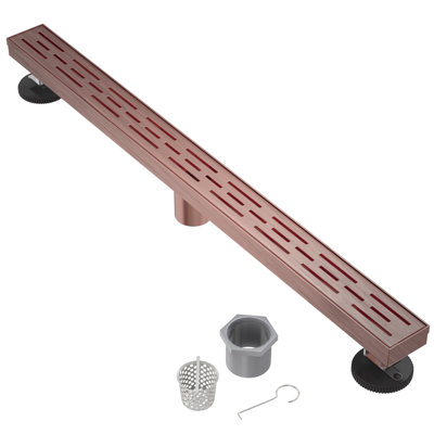 Drain de douche à grille 36 po avec crépine et crochet de levage 36 po - Drain en acier inoxydable moderne pour douches de salle de bain