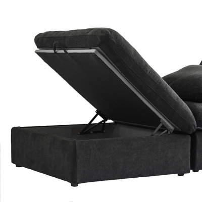 Kenda 40.15" Upholstered Slipcovered Ottoman