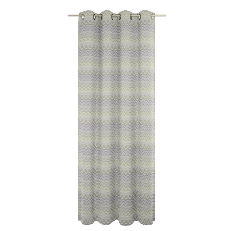 Kurtus Room Darkening Curtain Single Panel, 132cm Width x 175cm Drop, Light green/Grey