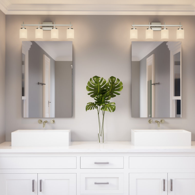 4 - Light Dimmable LED Vanity Light, Brushed Nickel