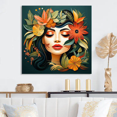 Fleur tropicale dans un style Henri Matisse I - art en métal tendance