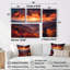 Tennessee Great Smoky Mountains Sunset I - Art mural moderne gris 4 pièces-440915512-440915513