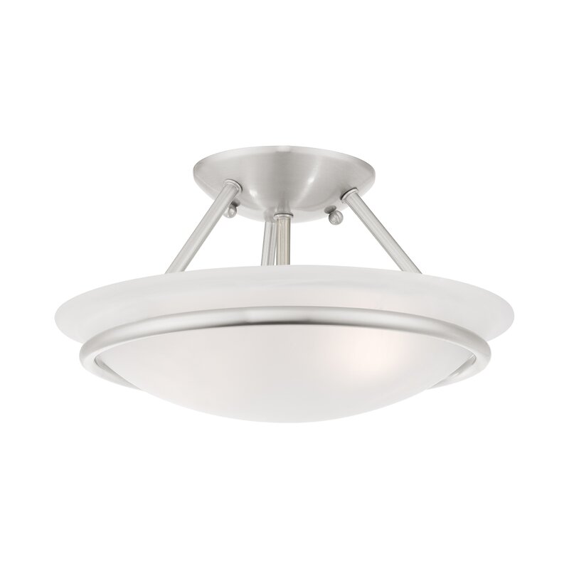 Alcott Hill® Wilbrecht Glass Semi Flush Mount & Reviews 