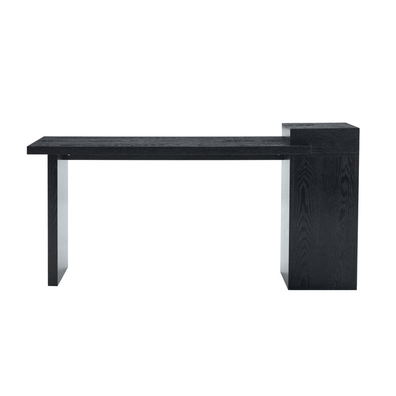 Table d'appoint moderne à grain de bois noir