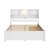 Wood Platform Bed With Bookcase Headboard, Built-In Downlight, Charging Station & 2 Side Drawers-701395205-701395207