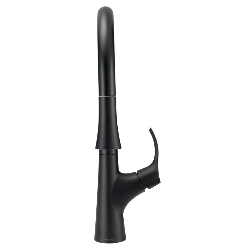 Antioch Pull Down Single Handle Kitchen Faucet, Satin Black