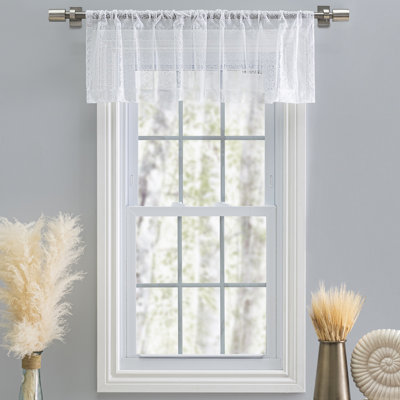 Emmeric Delicate Lace Abstract Tailored 54" Window Valance