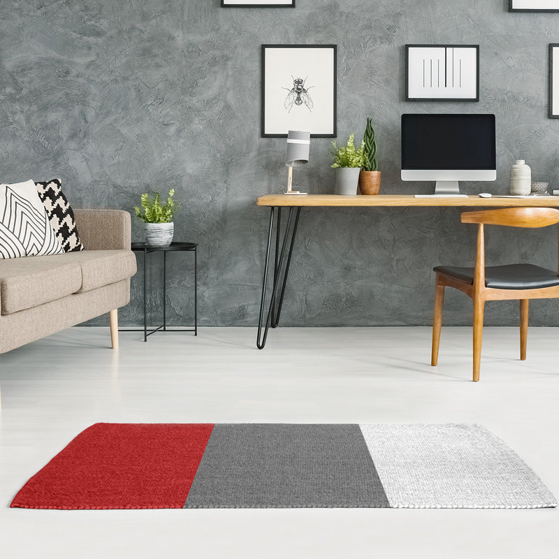 Tapis rouge/gris, Rectangle 2 pi x 3 pi