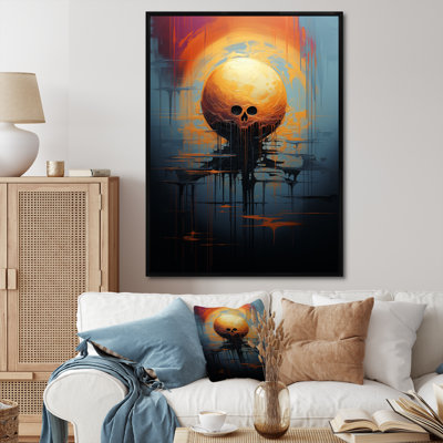 Yellow Sphere In Motion II - Abstract Shapes, art mural