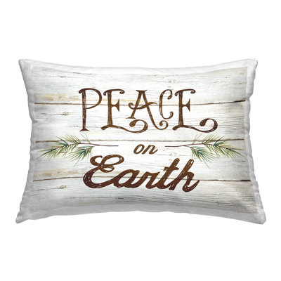 Stupell Industries Rustic Peace on Earth Design by Carol Robinson Throw Pillow