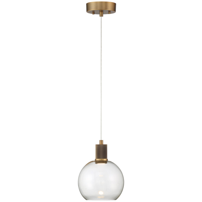Tonika 1 - Light LED Single Pendant, Antique Brushed Brass