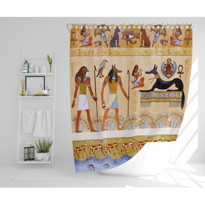 Rawald 2 Piece Polyester Shower Curtain Set