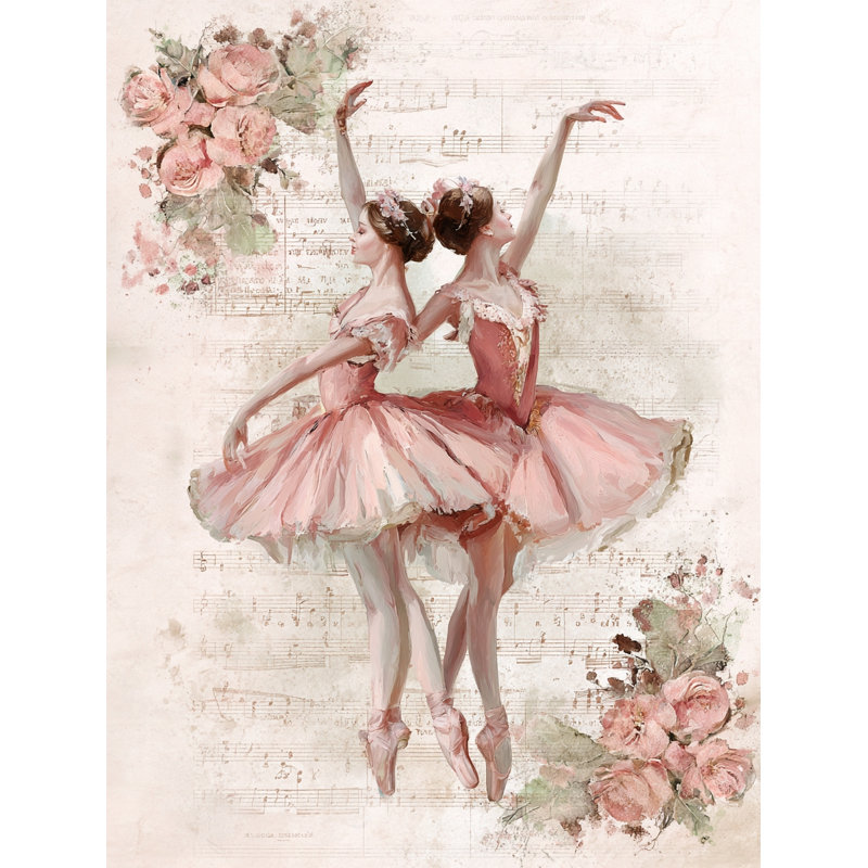 Art mural sur toile Blush Ballet Memory, L 16 po x H 24 po x P 1,5 po