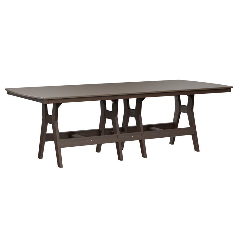 Table rectangulaire à hauteur de comptoir 96 po Berlin Gardens Harbor, Bronze martelé, H 35,5 po x l 96 po x P 44 po, Imbuia