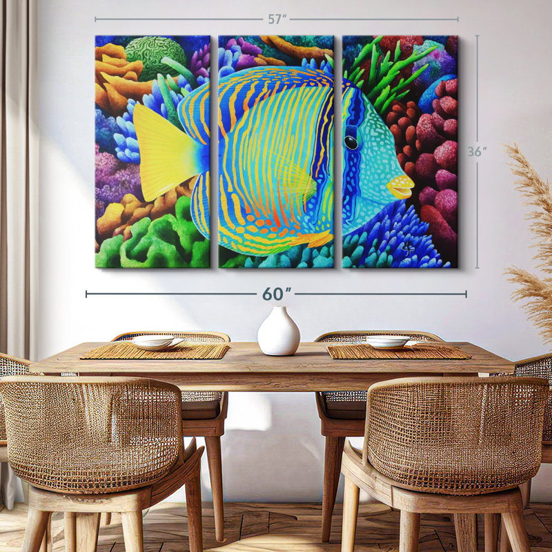 "Sailfin Tang" sur toile, H 36 po x l 57 po x P 1,25 po