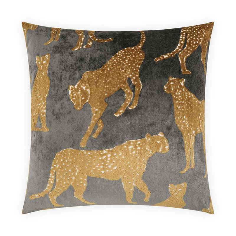 Animique Feathered Throw Pillow, Slate, Square 20"