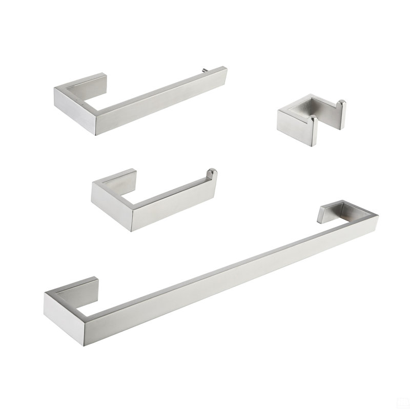 4- Piece Stainless Steel Bathroom Hardware Set, Brushed Nickel