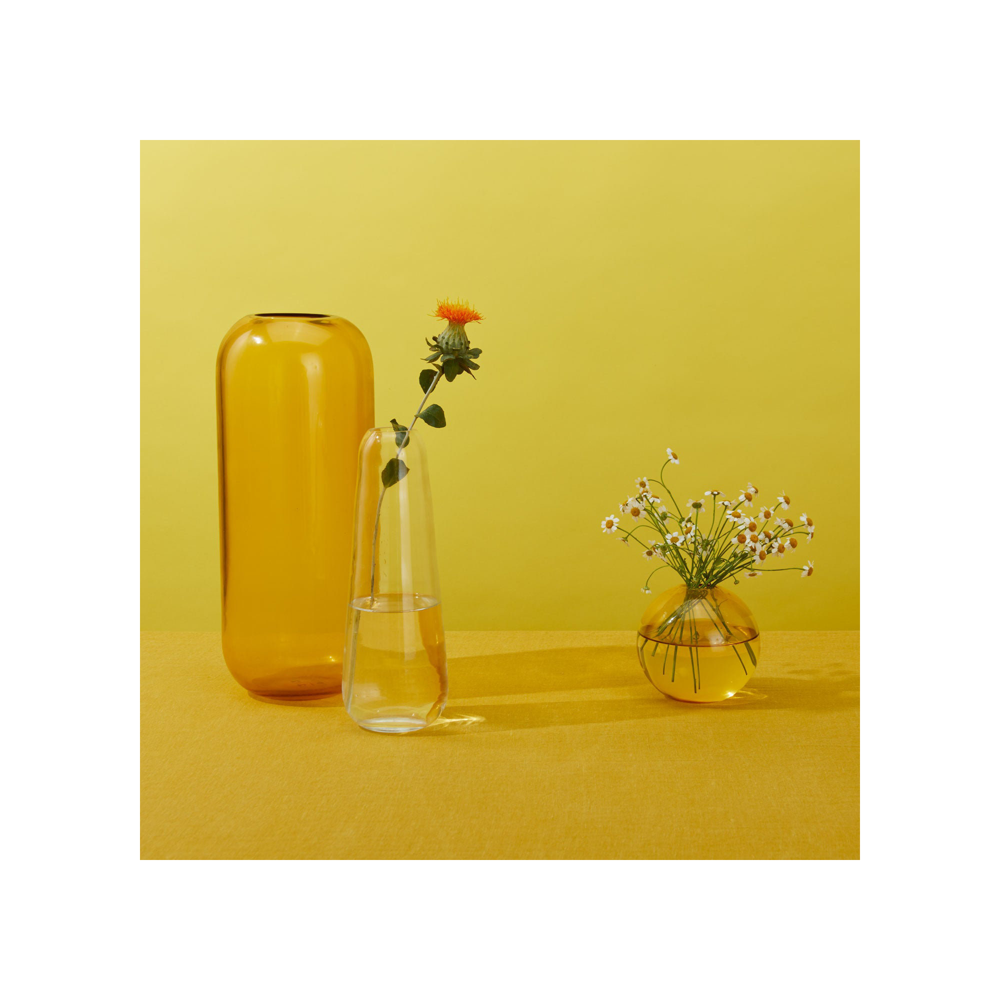 Aurora Handmade Glass Table Vase, Amber, 12.5" H x 5" W x 5" D