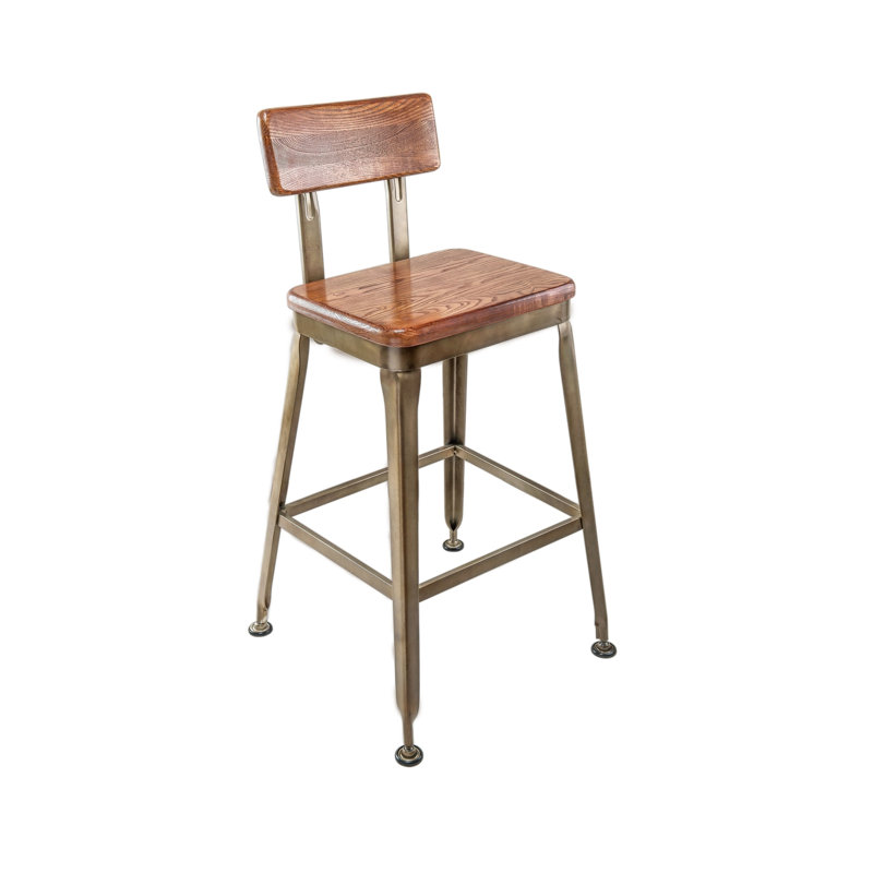 Tabouret de bar et de comptoir en bois massif Jorrik, Tabouret de bar (siège d'une hauteur de 30 po)