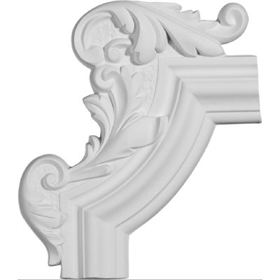 13 1/4"W X 10 5/8"H X 1 1/8"P Pompeii Panel Moulding Corner, Right, 12-Pack (Matches Moulding PML02X00PO)