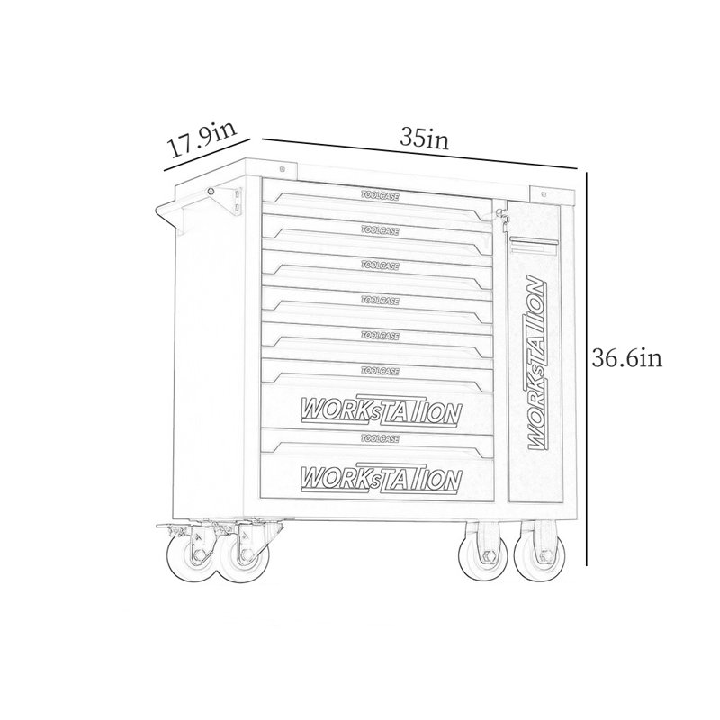 35'' W Steel Bottom Rollaway Chest with Wheels