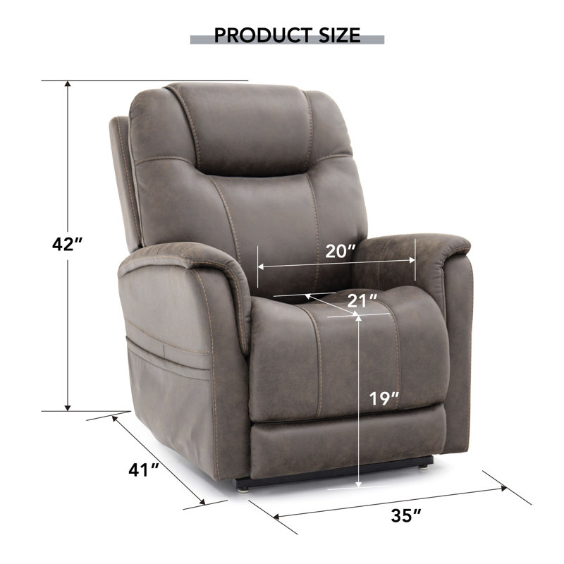 Luvell Upholstered Recliner, Brown Polyester
