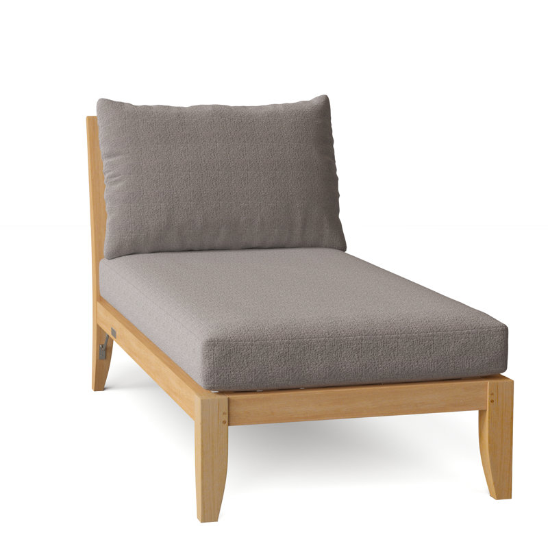 Ipanema Outdoor Teak Chaise Lounge, Ash