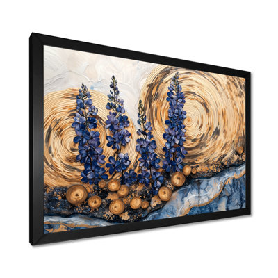 «Blue Bonnets Flowers On A Wood Slide Landscape IV - Blue Bonnets», art mural