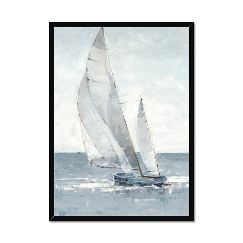 Gray Seas I by Ethan Harper - Painting, 50cm H x 34cm W, Black Framed Paper Print