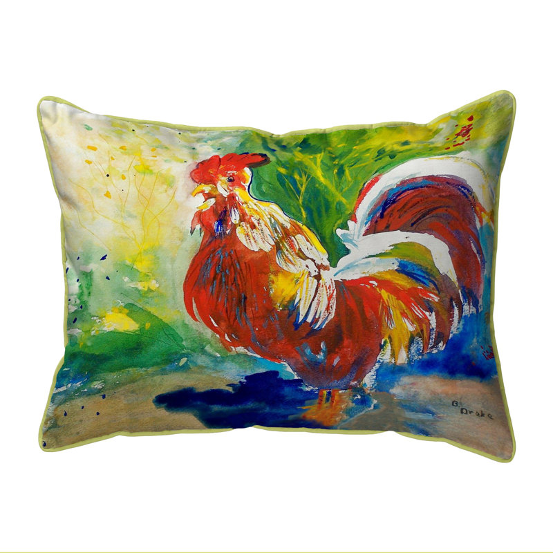 Red Rooster Rectangular Indoor/Outdoor Lumbar Pillow Set