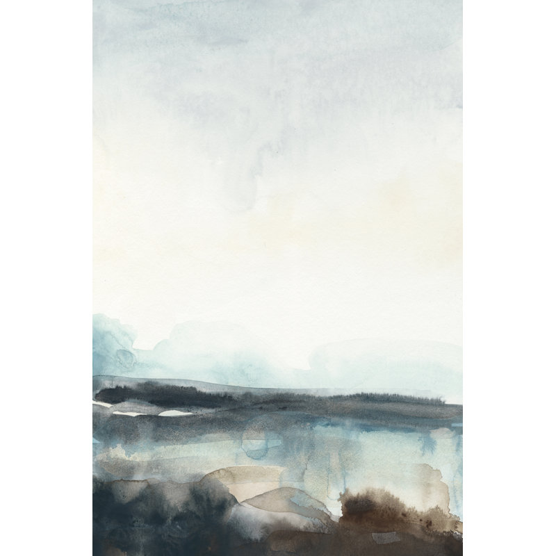 'Horizon Flow I' by June Erica Vess - Wrapped Canvas Painting Print, 122cm H x 81cm W, Black Floater Framed