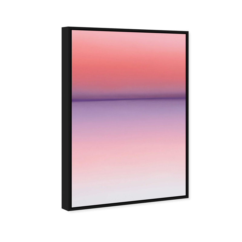 Peach Coastline II Print by Oliver Gal, 55"H x 37"W, Black Floater Frame