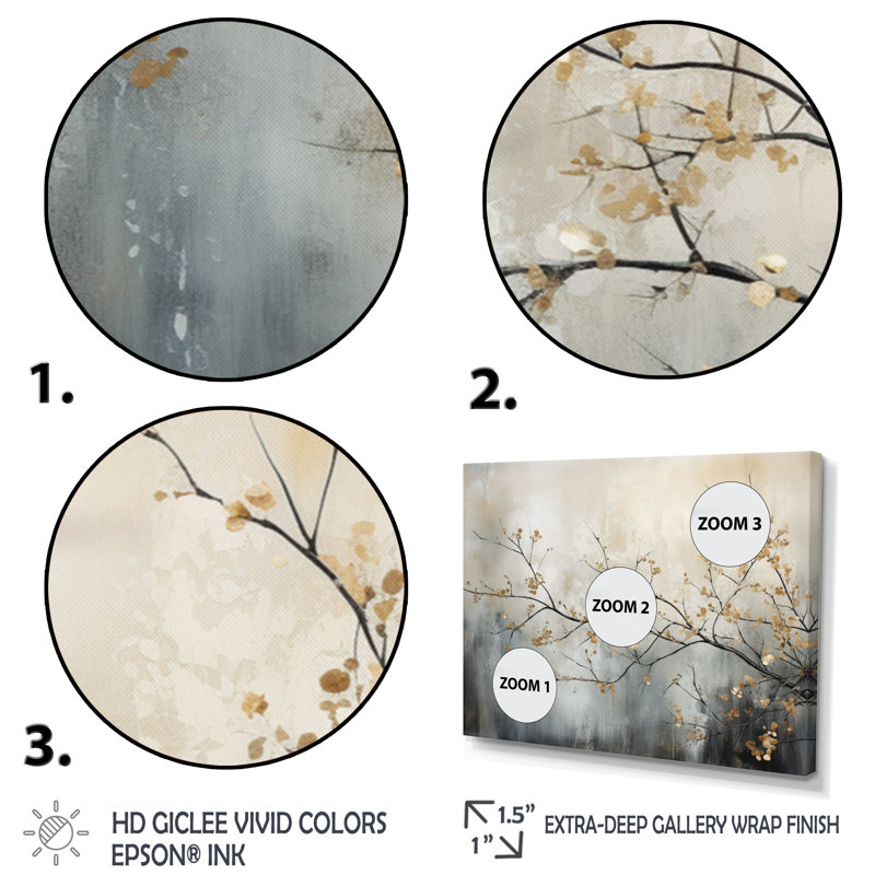 Beige Tree Monochrome Ethereal Reverie I - Minimalism canvas wall art, Tree wall art, White Single Picture Framed