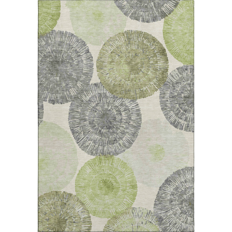 Premium Machine Washable Mayfield AMF2351 Abstract Rug, 8' x 10', Aloe