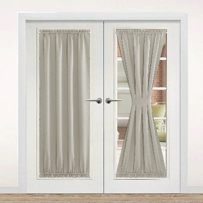Blackout Curtain for French Door, Rod Pocket Thermal Insulated Drapes Privacy Window Panel for Living Room/Doorways/Classroom, 1 Panel