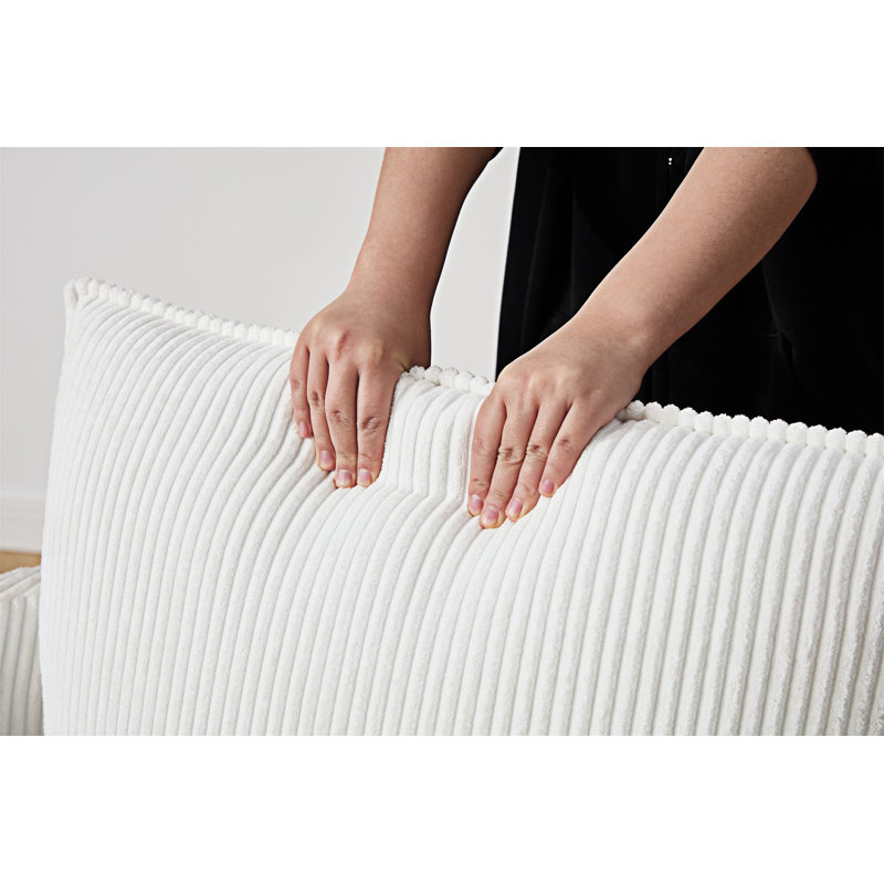 Fauteuil demi-tonneau rembourré, Blanc