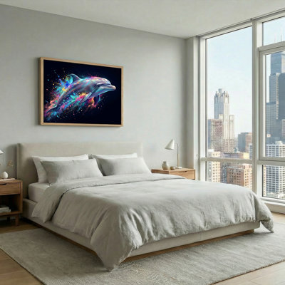 Colorful Dolphin Canvas Wall Art Set Of 1