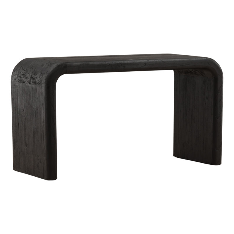 Wynne 55" Wide Writing Desk, Medium Brown, Black