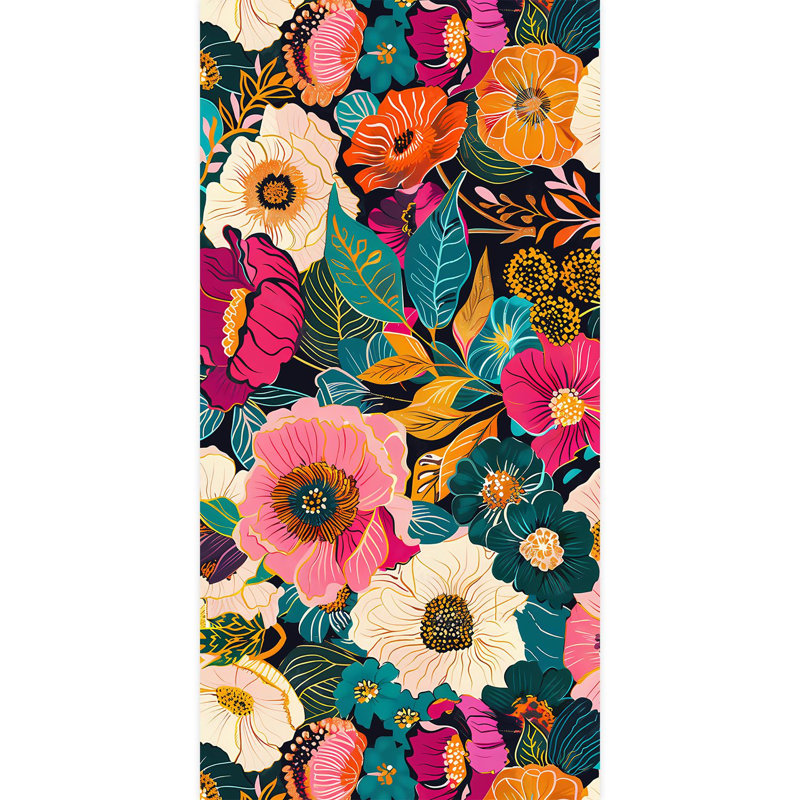 Bordure florale pelez et collez, L 96 po x l 48 po