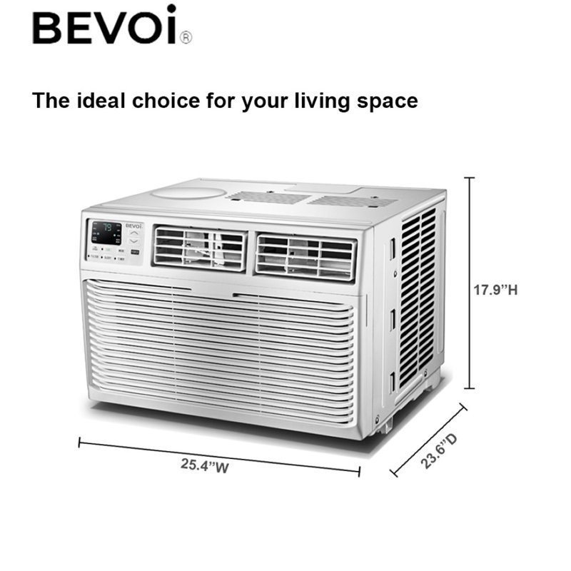 Bevoi 18,000 Btu Window Air Conditioner With Remote Control 230v In White