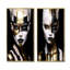 Femme dorée et noire Glam Elegance I - ensemble de 2 reproductions d'art abstrait-166877661-166877651