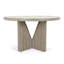 Vincent 55" Reclaimed Pine Wood Round Dining Table In Concrete Gray